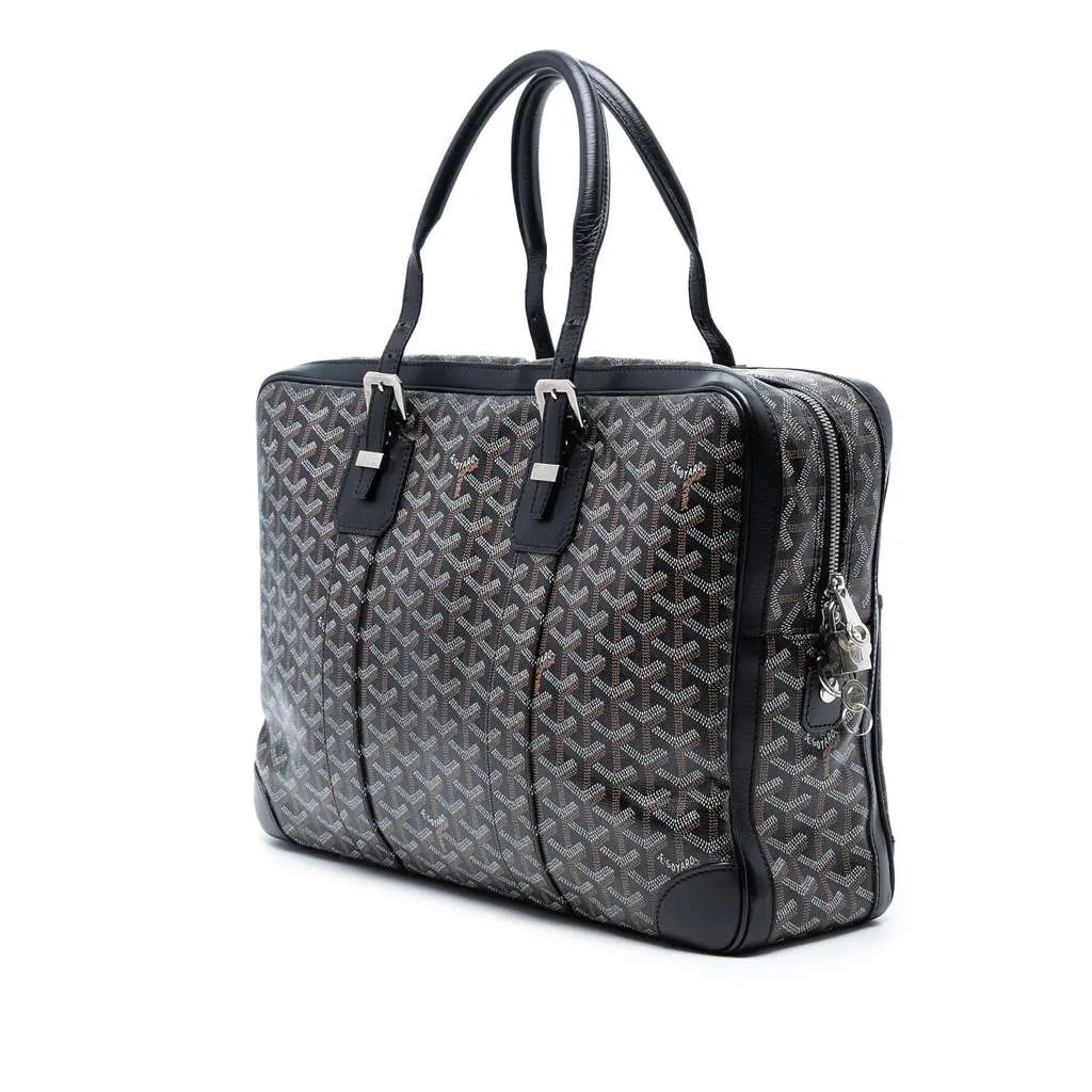 Goyard Goyardine Ambassade MM Black Canvas Very good - Back View
