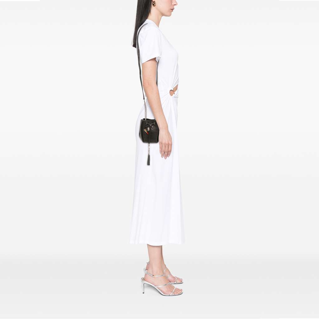 Saint Laurent Mini Leather Monogram Embellished Bourse Bucket Bag - Image 13