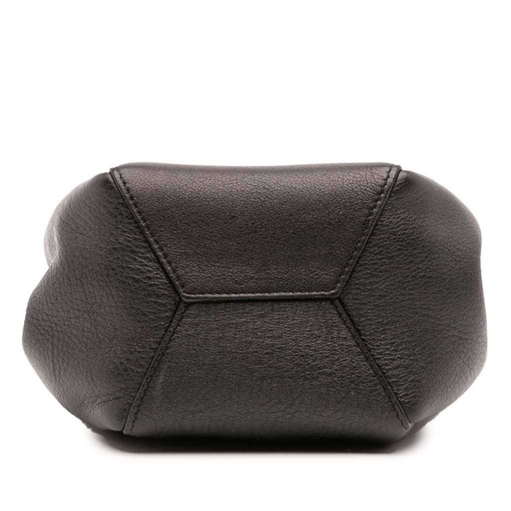 Saint Laurent Mini Leather Monogram Embellished Bourse Bucket Bag - Image 6