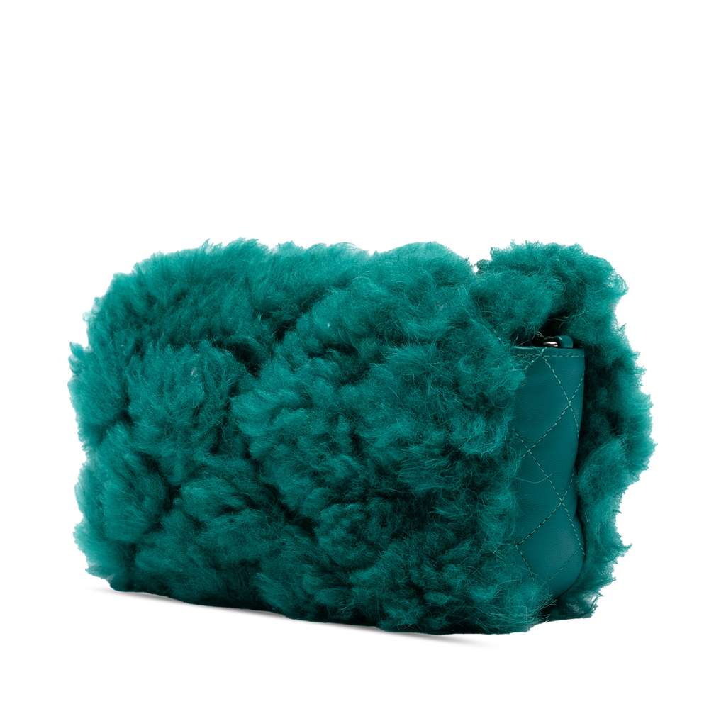 Chanel Small CC Shearling Single Flap - Back view