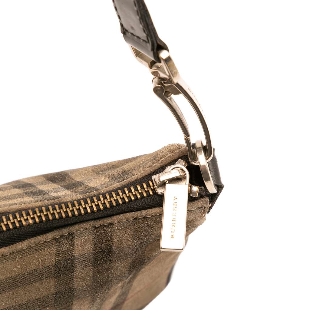 Burberry House Check Suede Shoulder Bag - Detail 2