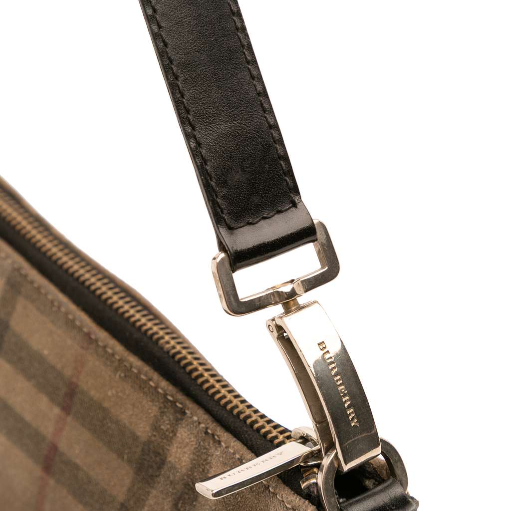 Burberry House Check Suede Shoulder Bag - Image 12