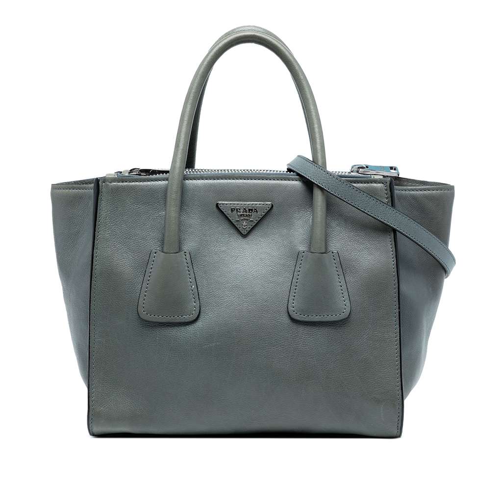 Prada Small Glace Calf Twin Pocket Satchel