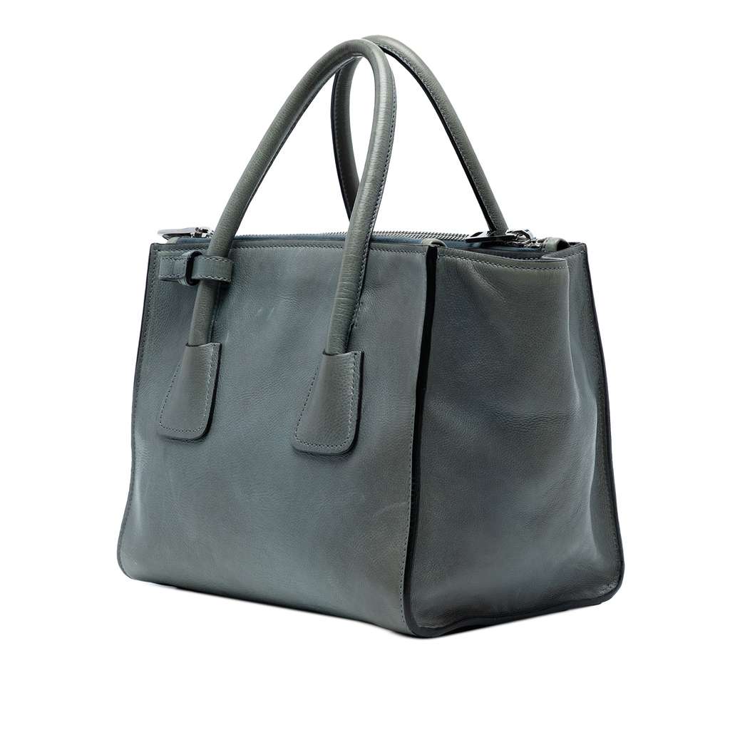 Prada Small Glace Calf Twin Pocket Satchel - Back view