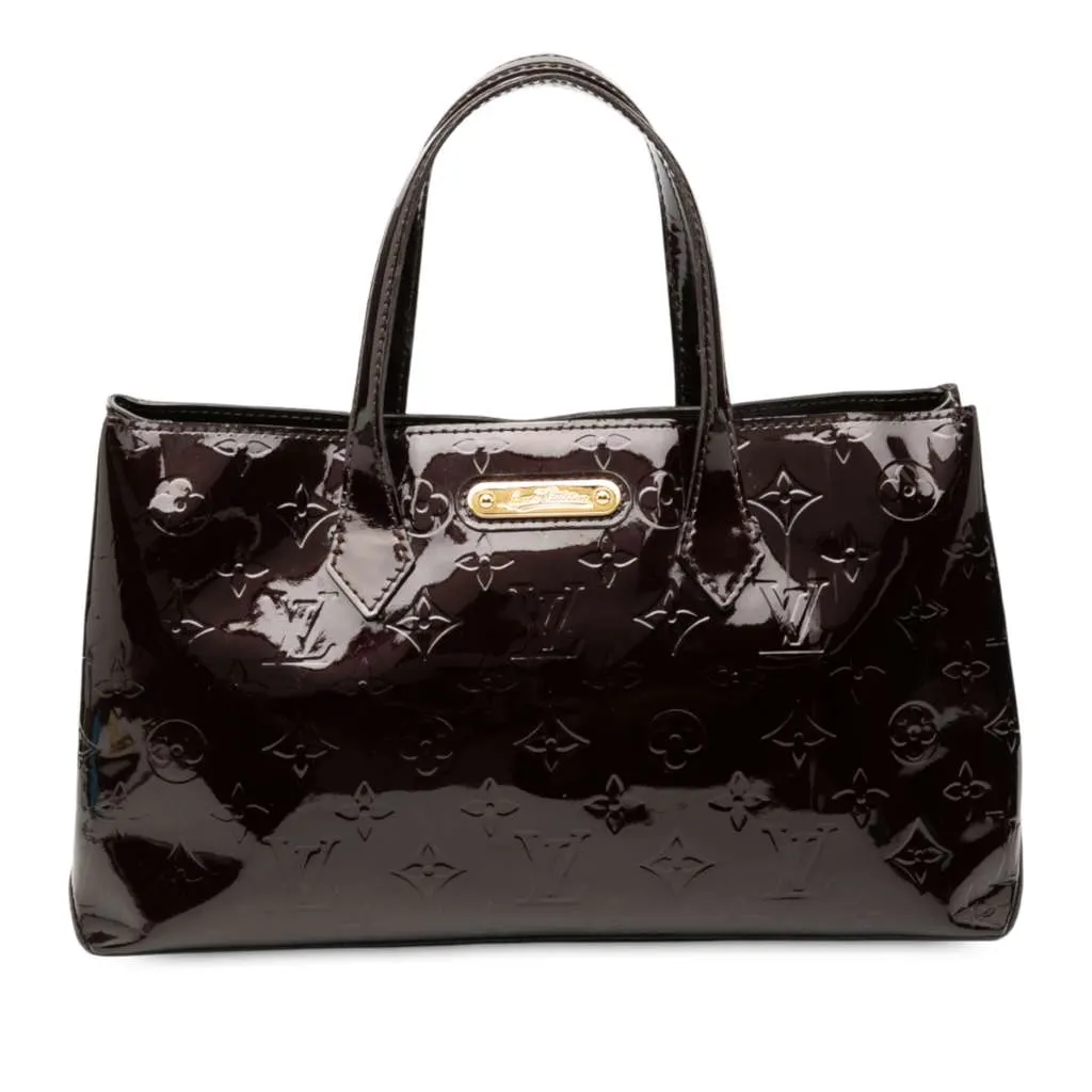 Louis Vuitton Monogram Vernis Wilshire PM Purple Leather Good - Front View