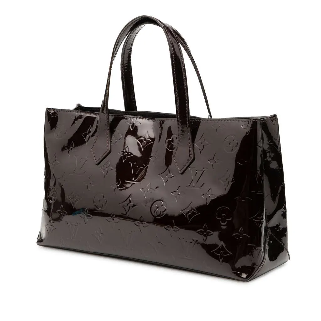 Louis Vuitton Monogram Vernis Wilshire PM Purple Leather Good - Back View