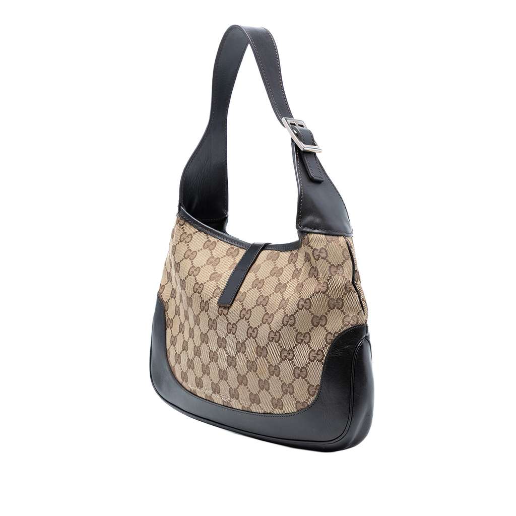 Gucci Medium GG Canvas Web Jackie Shoulder Bag - Back view