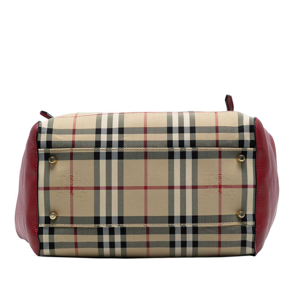 Burberry Small Haymarket Check Canvas and Leather Canterbury Tote - Image 6