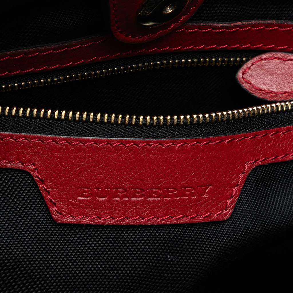 Burberry Small Haymarket Check Canvas and Leather Canterbury Tote - Side view