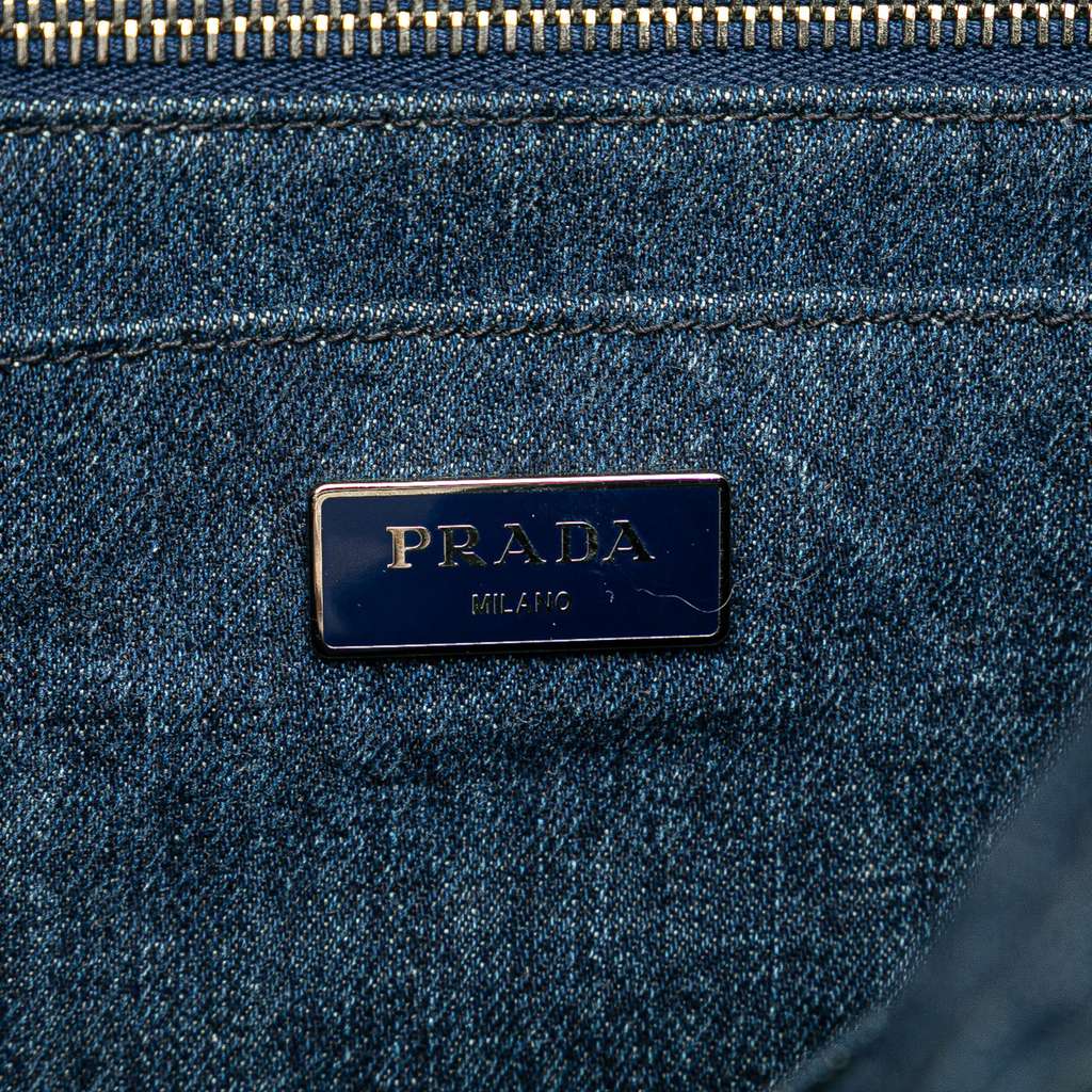 Prada Small Denim Canapa Bijoux Satchel - Side view