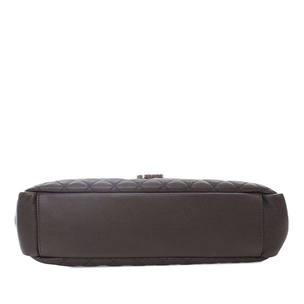 Saint Laurent Large Triquilt Leather Monogram Envelope Bag - Side view