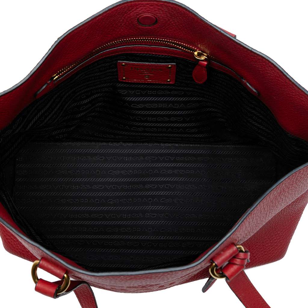 Prada Vitello Daino Canapa Logo Tote - 4