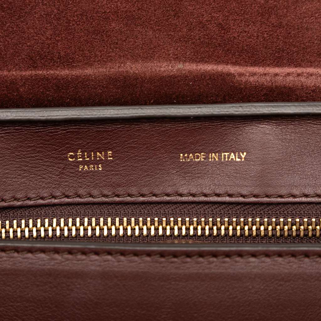 Celine Medium Bicolor Calfskin and Suede Trapeze Satchel - Side view