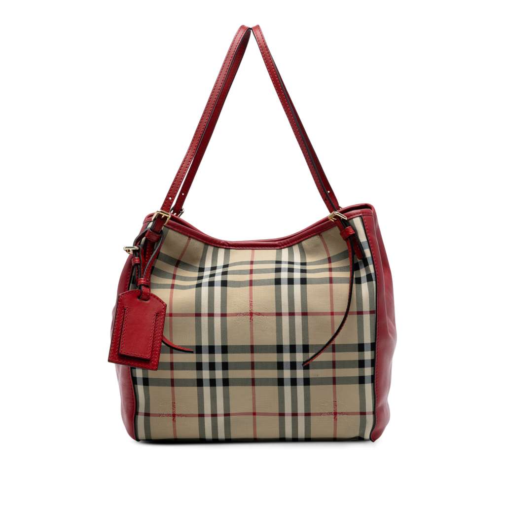 Burberry Small Haymarket Check Canvas and Leather Canterbury Tote