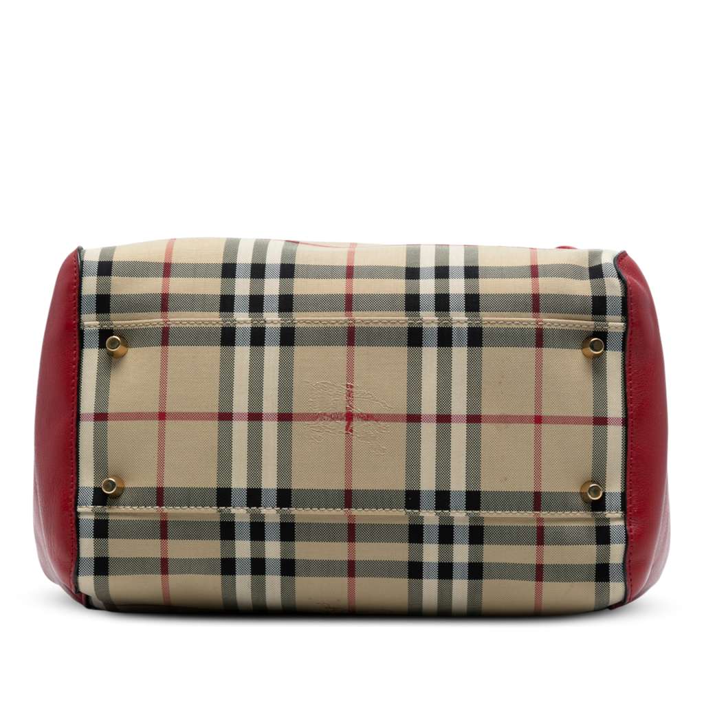 Burberry Small Haymarket Check Canvas and Leather Canterbury Tote - Image 6