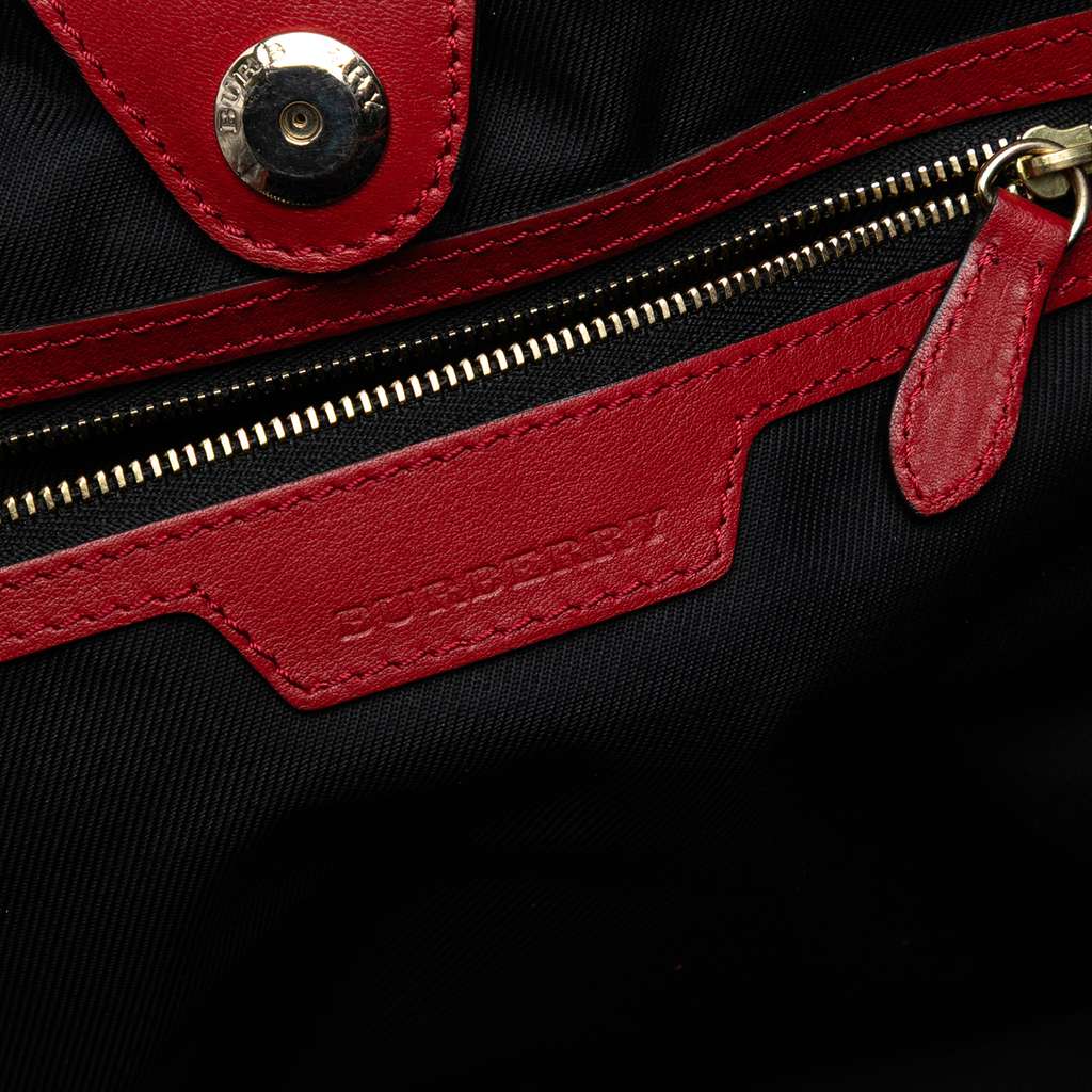 Burberry Small Haymarket Check Canvas and Leather Canterbury Tote - Side view