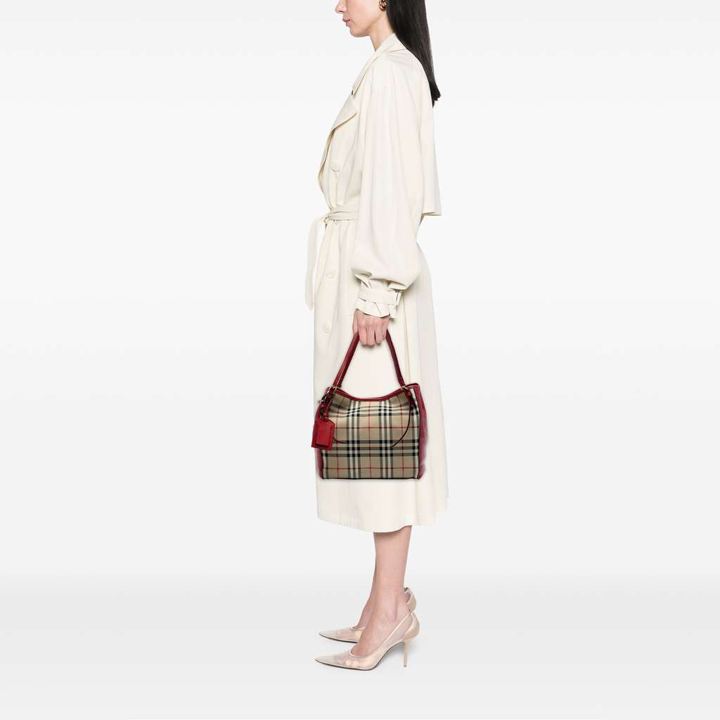 Burberry Small Haymarket Check Canvas and Leather Canterbury Tote - Detail 2