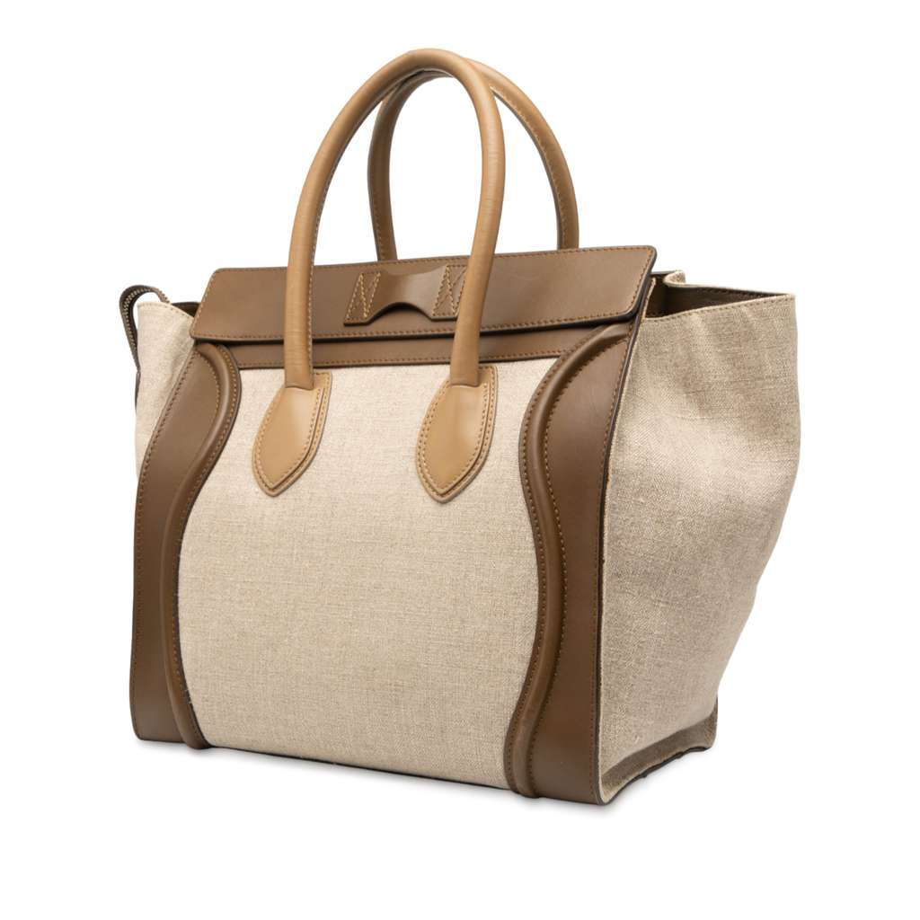 Celine Mini Tricolor Canvas and Leather Luggage Tote - Back view