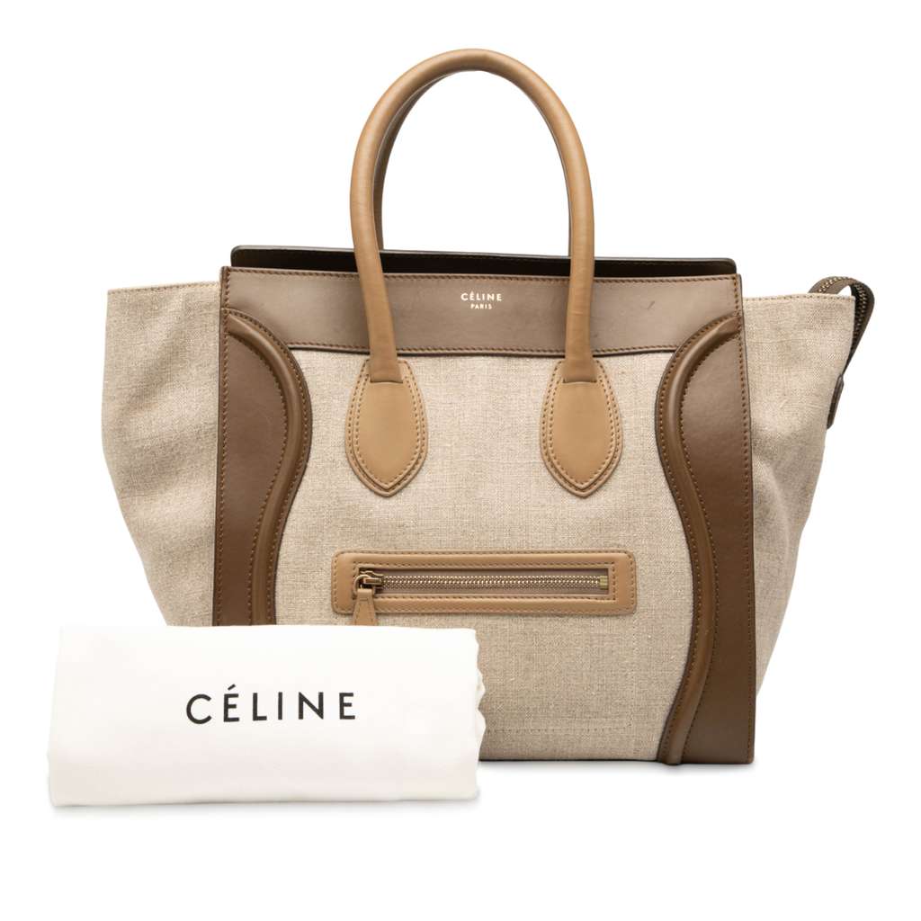 Celine Mini Tricolor Canvas and Leather Luggage Tote - Image 10