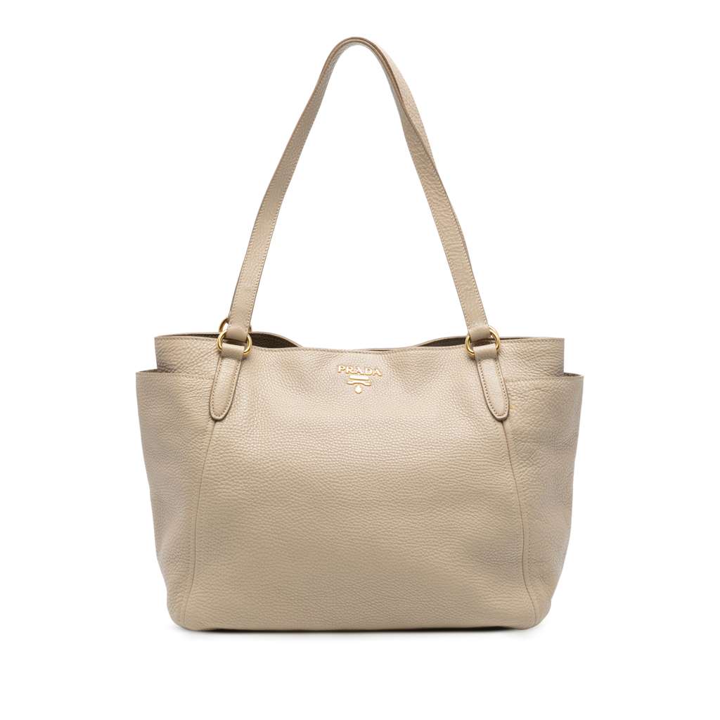 Prada Vitello Daino Double Pocket Tote