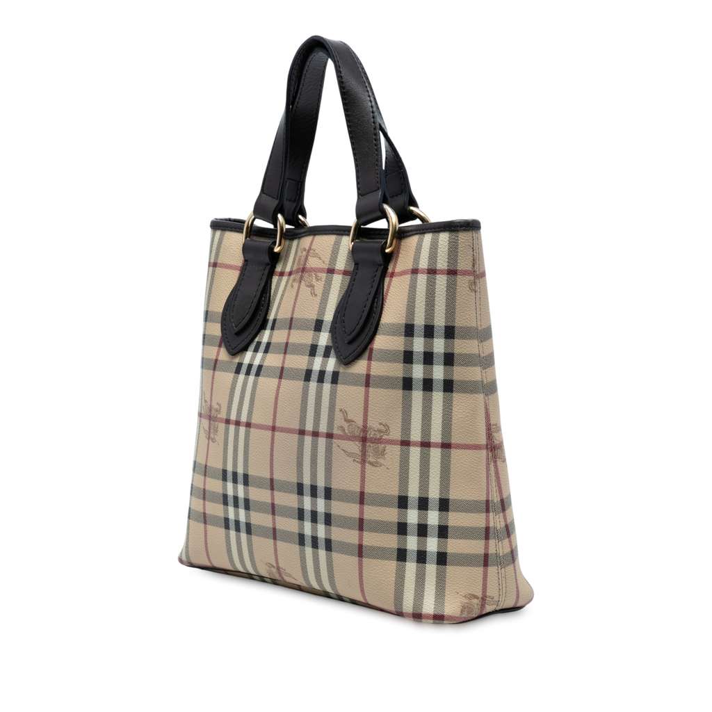 Burberry Haymarket Check Coated Canvas Tote - Back view