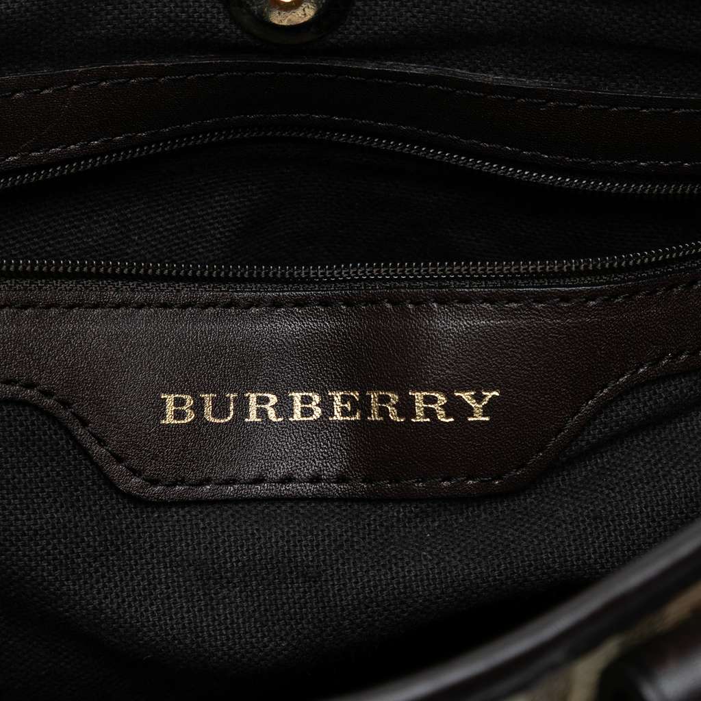 Burberry Haymarket Check Coated Canvas Tote - Side view