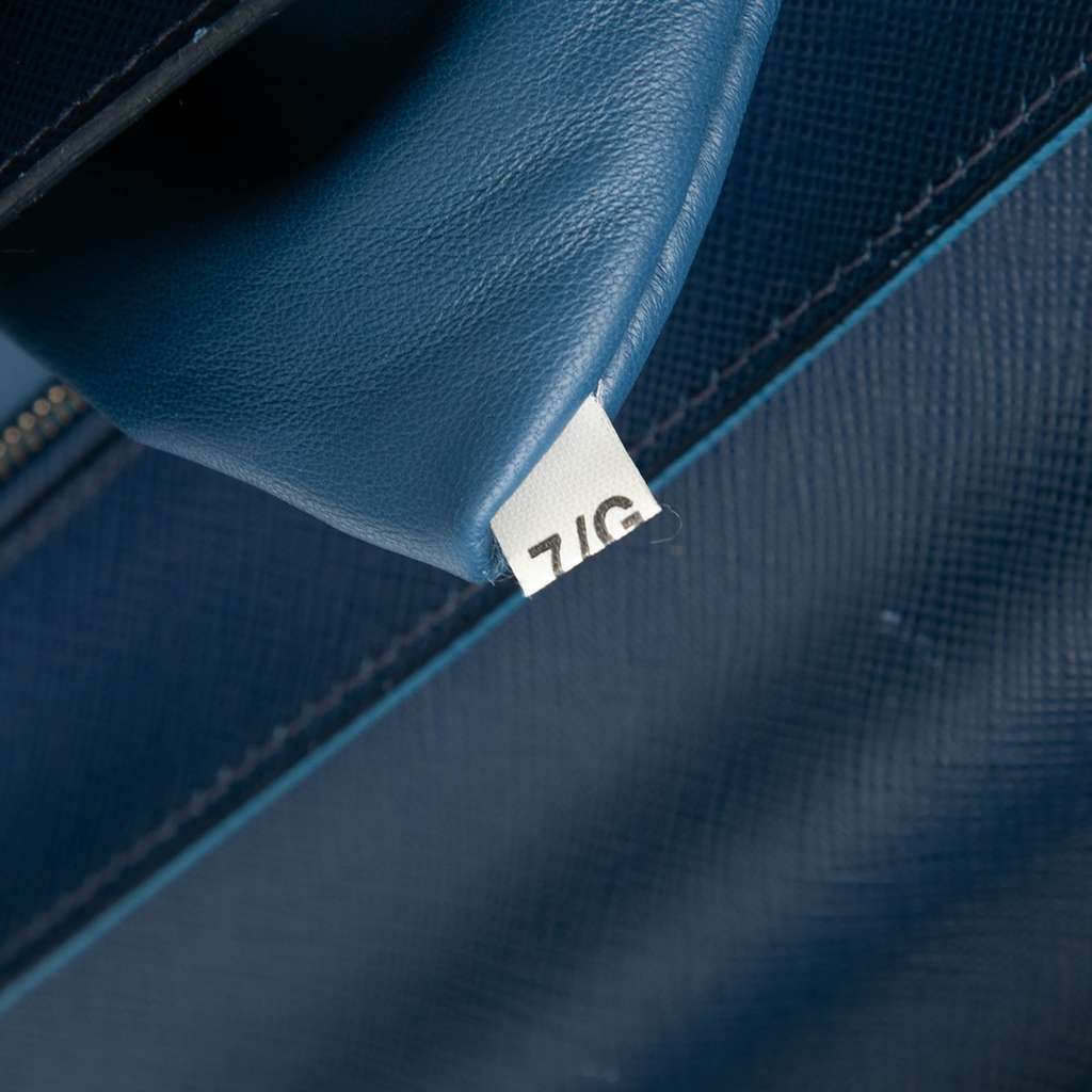 Prada Bicolor Saffiano Sound Lock Top Handle Bag - Detail 1
