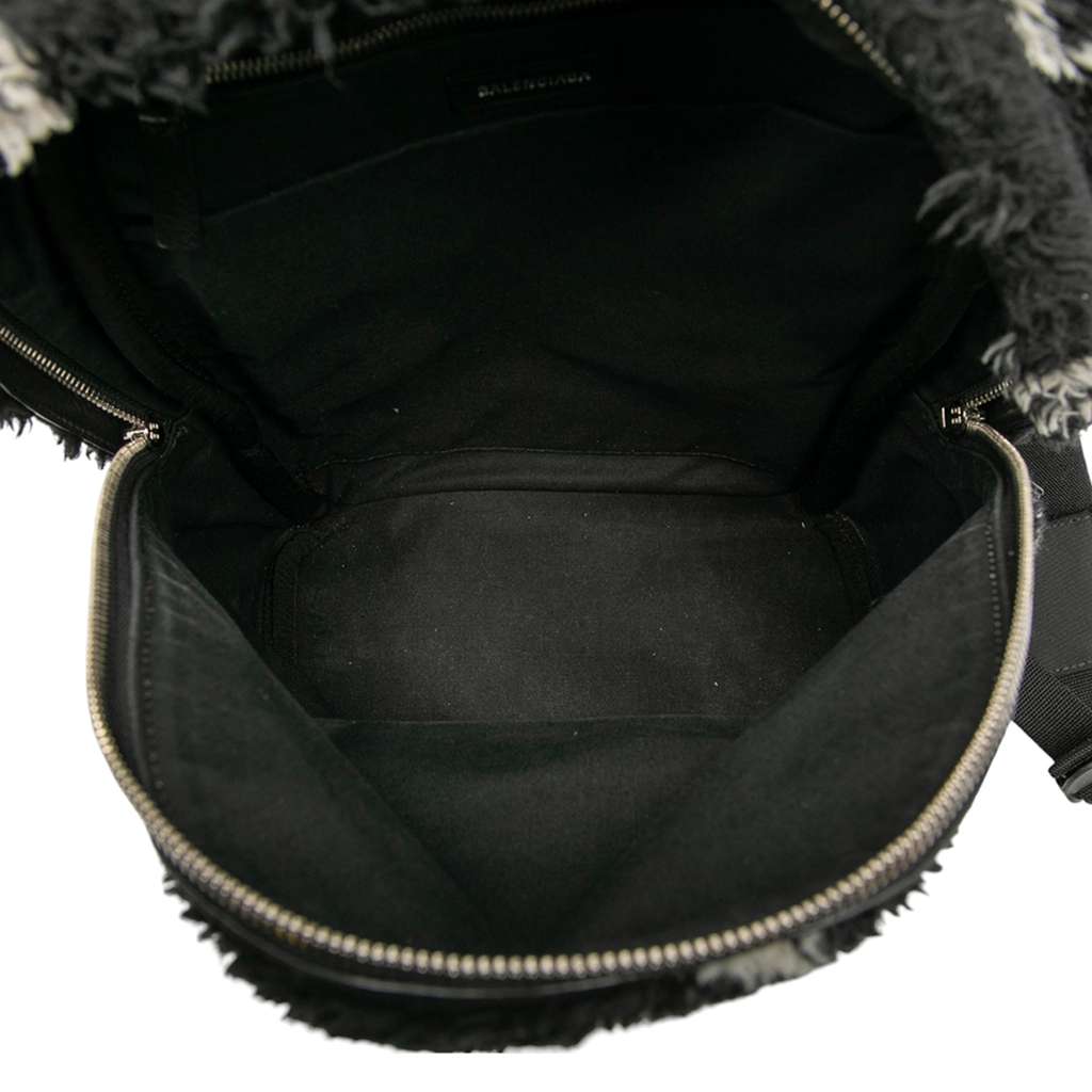 Balenciaga Small Faux Fur Diagonal Logo Everyday Backpack - 4
