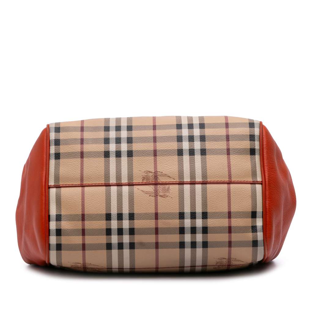 Burberry Small Leather Trimmed Haymarket Check Coated Canvas Canterbury Tote - Image 6