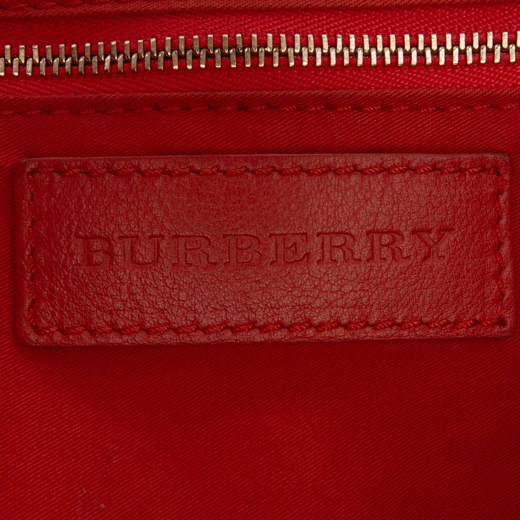 Burberry Small Leather Trimmed Haymarket Check Coated Canvas Canterbury Tote - Side view
