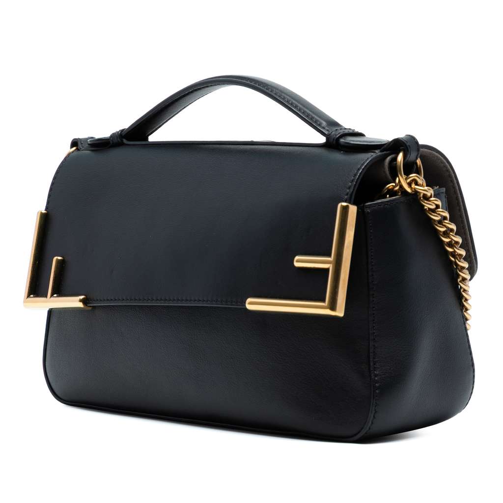 Fendi Zucca Crystal Double F Baguette Satchel - Back view