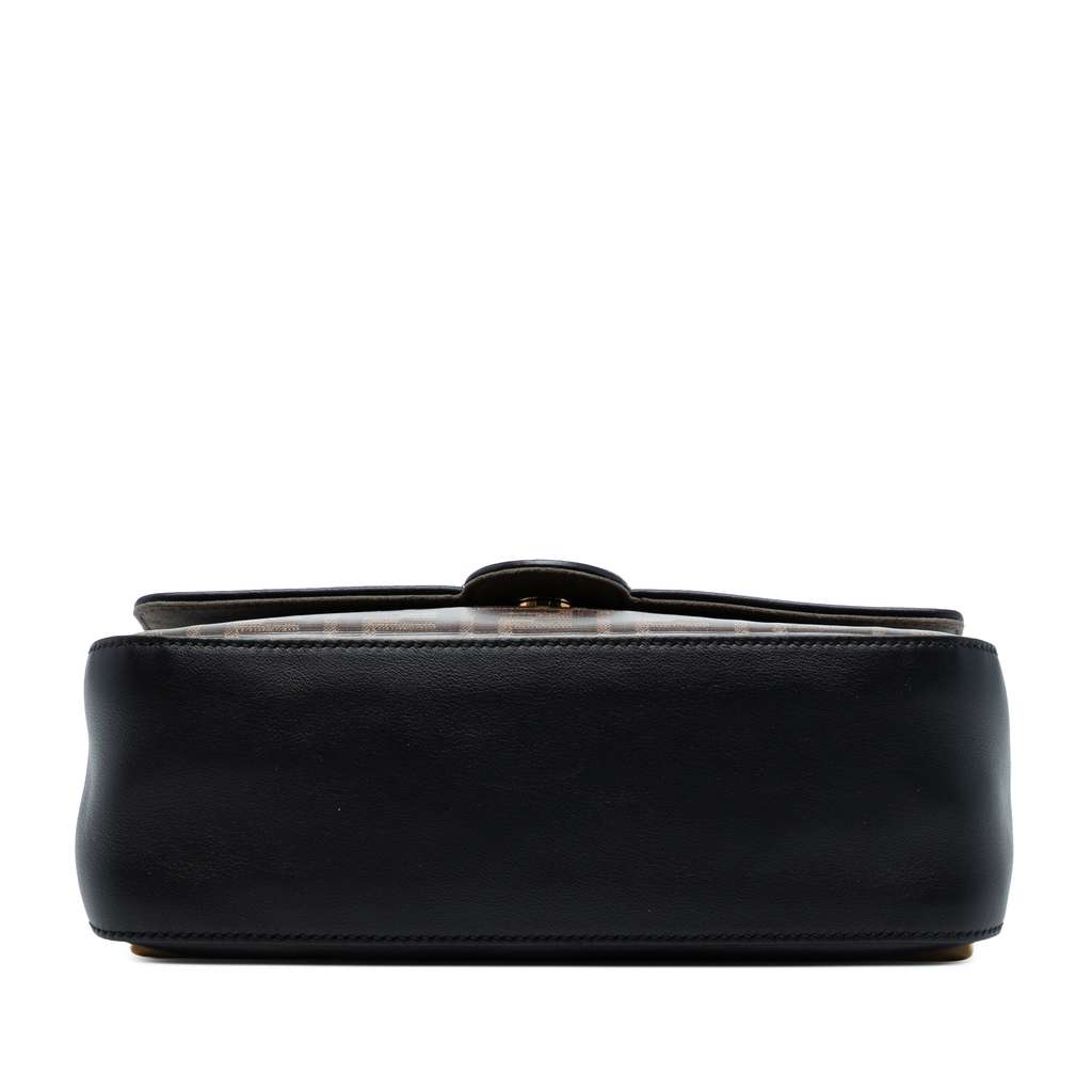 Fendi Zucca Crystal Double F Baguette Satchel - Image 6