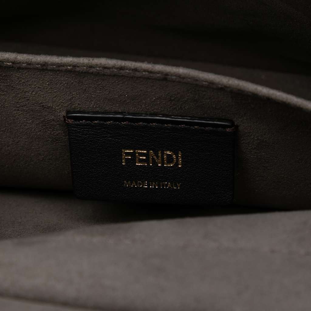 Fendi Zucca Crystal Double F Baguette Satchel - Side view