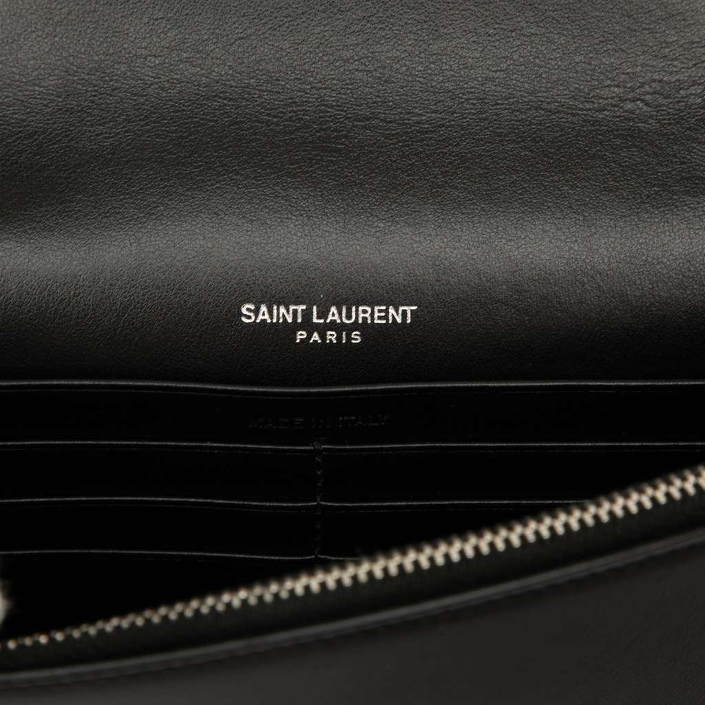 Saint Laurent Calfskin Star Print Classic Monogram Kate Tassel Wallet on Chain - Side view
