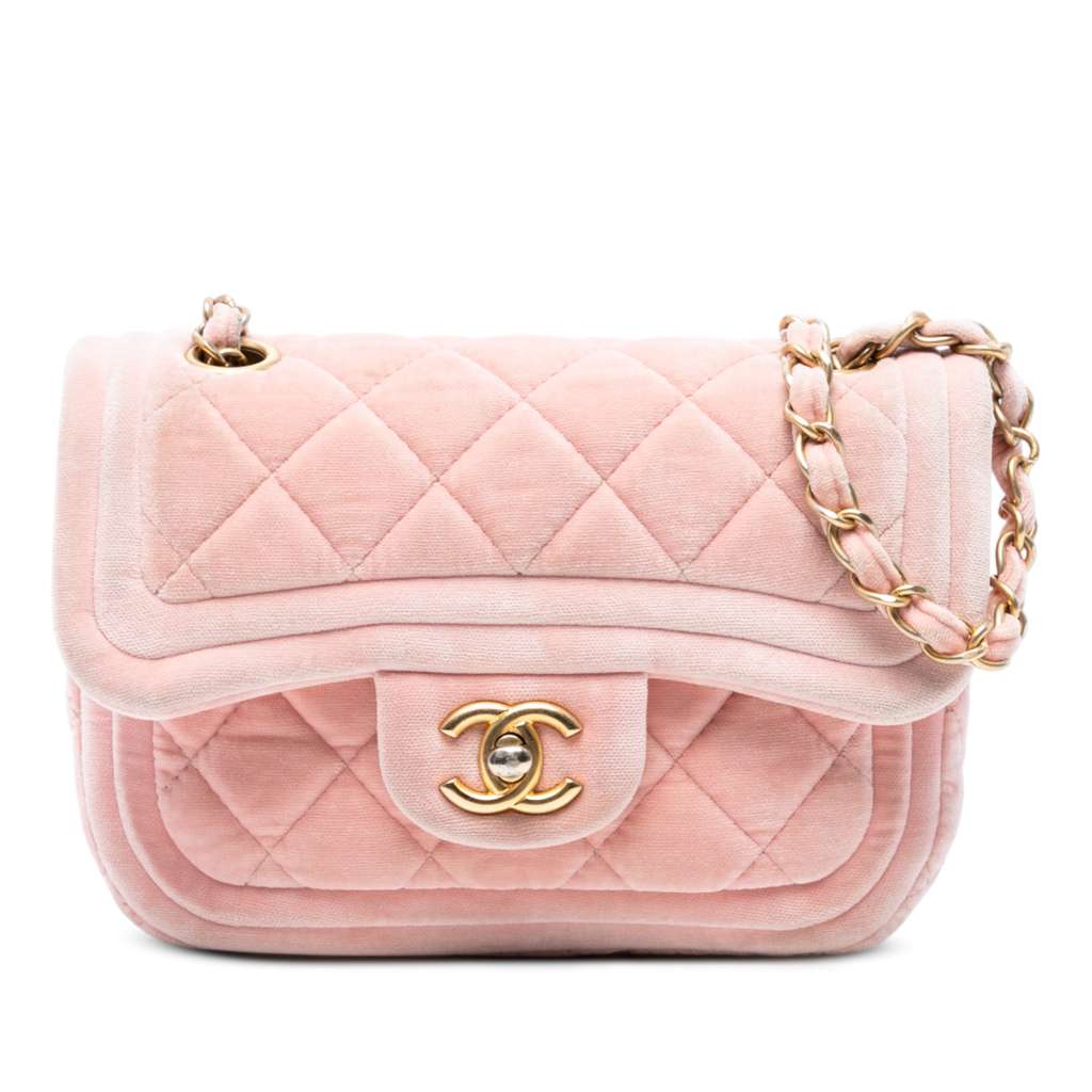 Chanel Mini Quilted Velvet Double Frame Flap