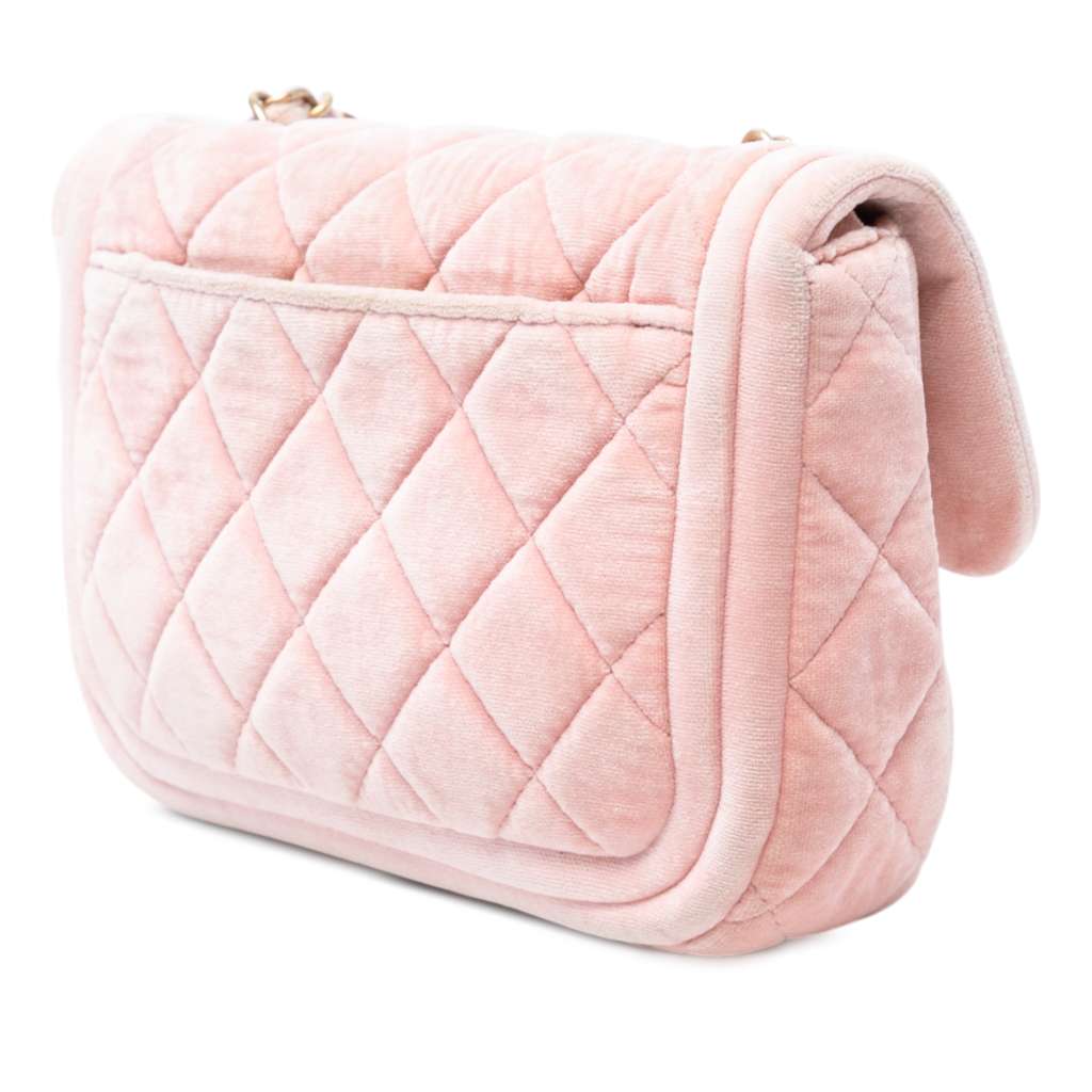 Chanel Mini Quilted Velvet Double Frame Flap - Back view