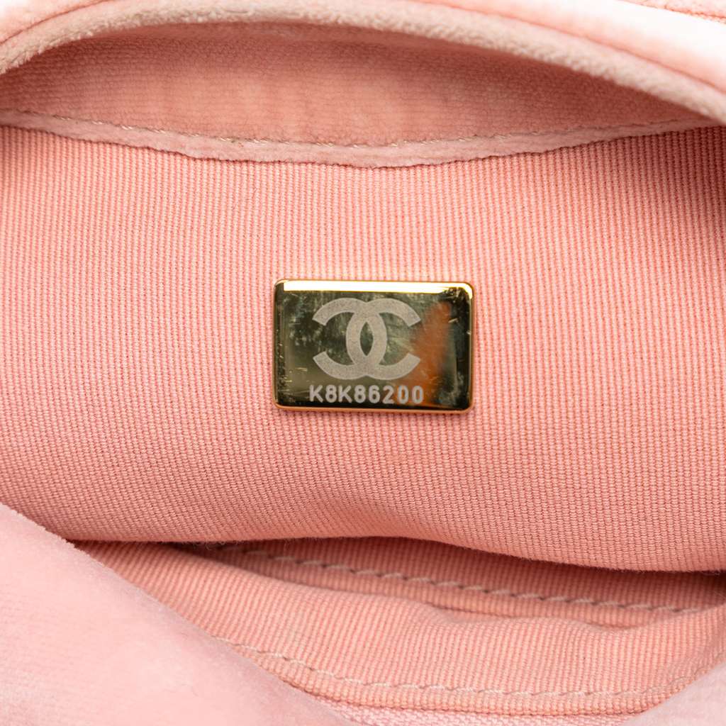 Chanel Mini Quilted Velvet Double Frame Flap - Side view