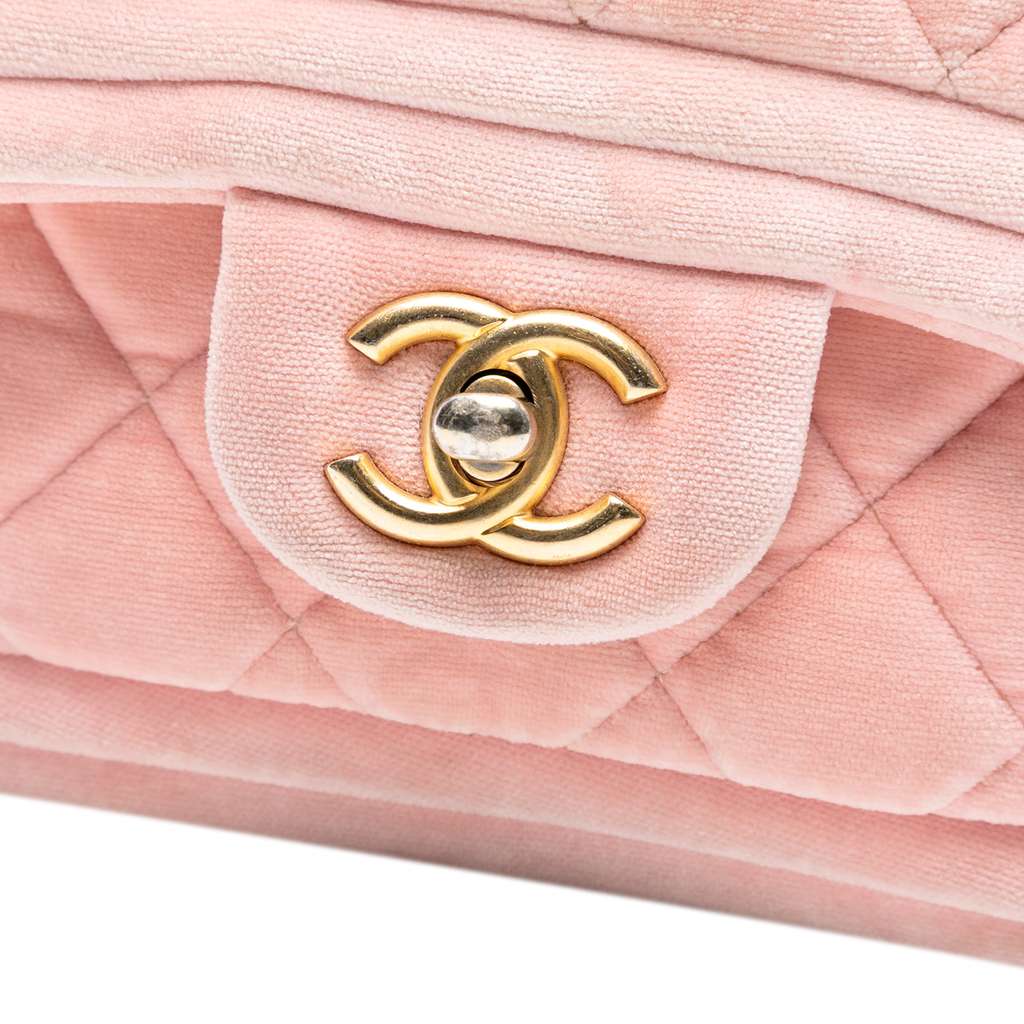 Chanel Mini Quilted Velvet Double Frame Flap - Detail 1