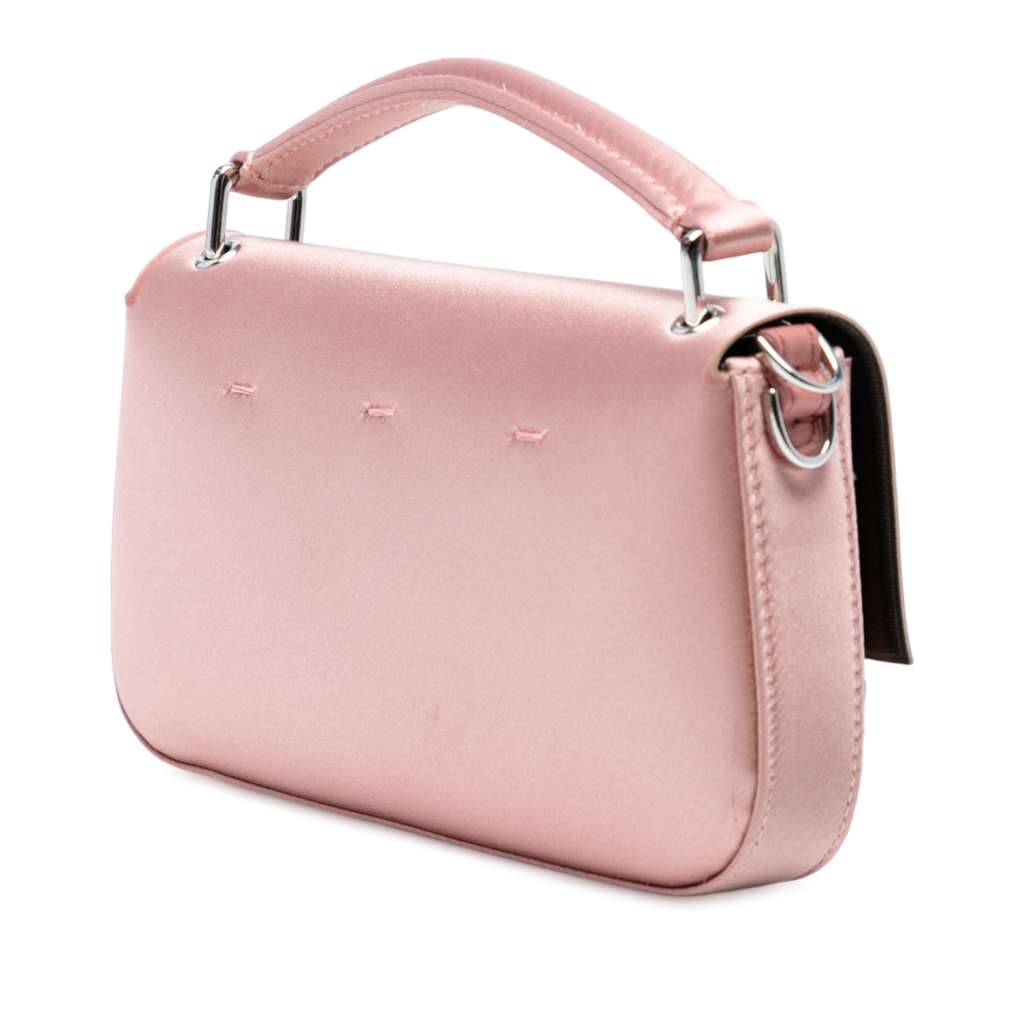 Fendi Silk Baguette Phone Pouch Satchel - Back view