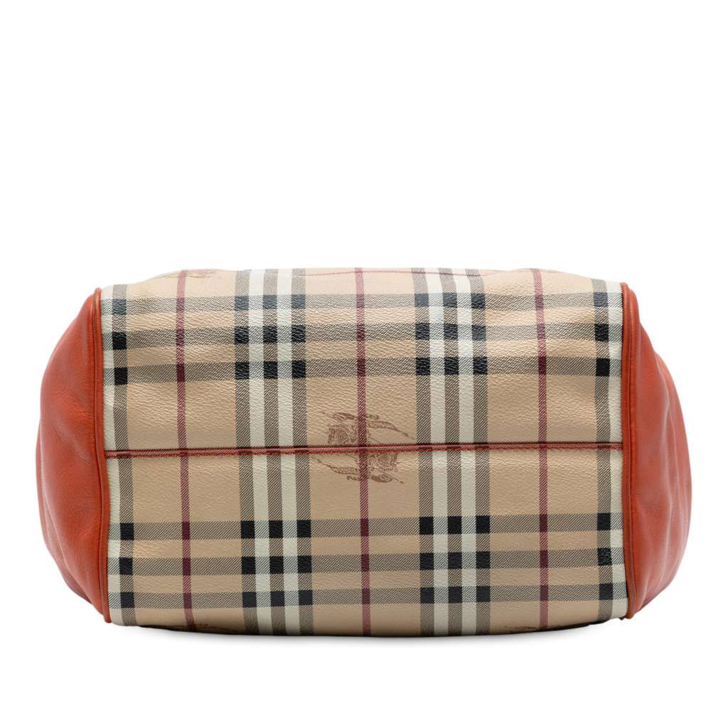 Burberry Small Leather Trimmed Haymarket Check Coated Canvas Canterbury Tote - Image 6