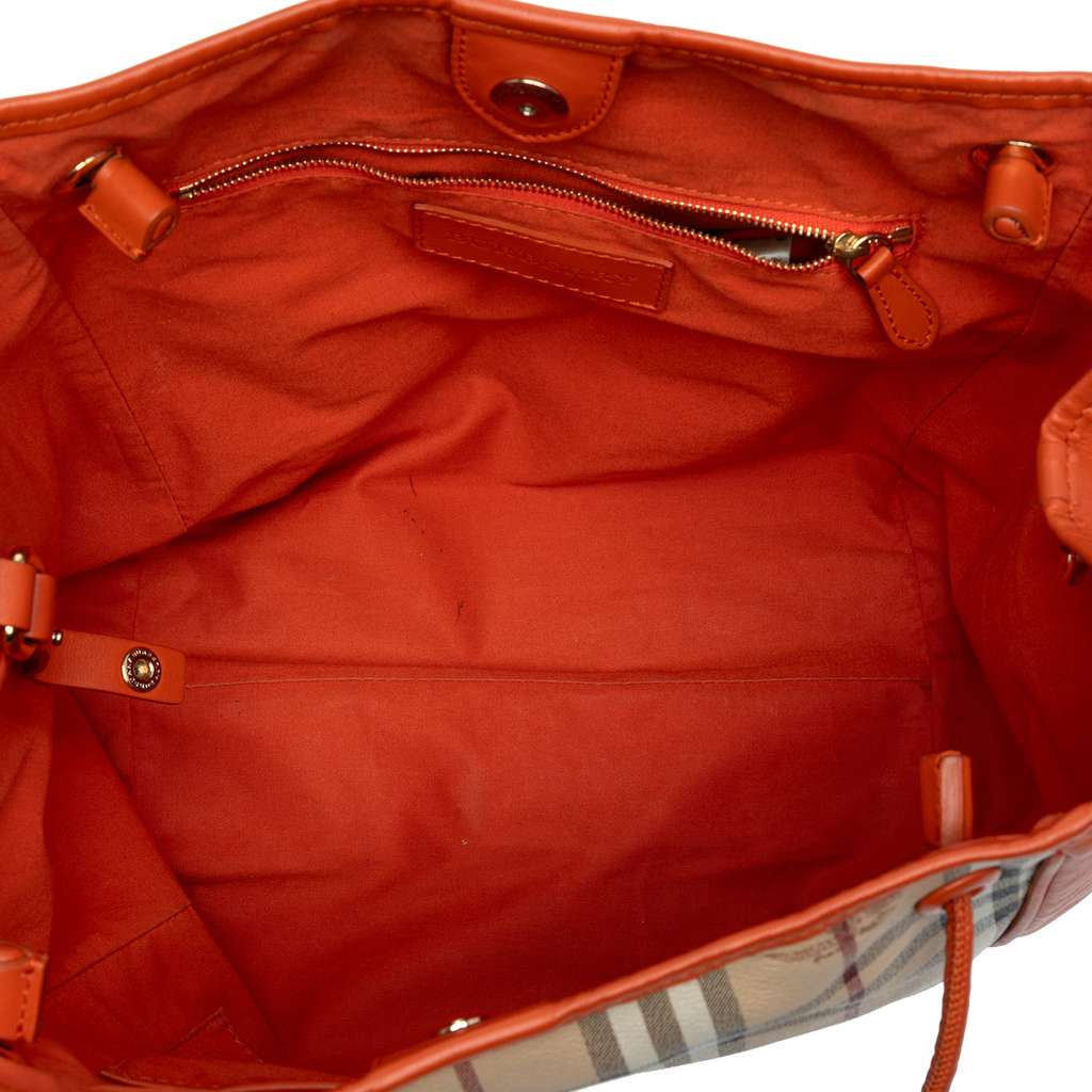 Burberry Small Leather Trimmed Haymarket Check Coated Canvas Canterbury Tote - 4