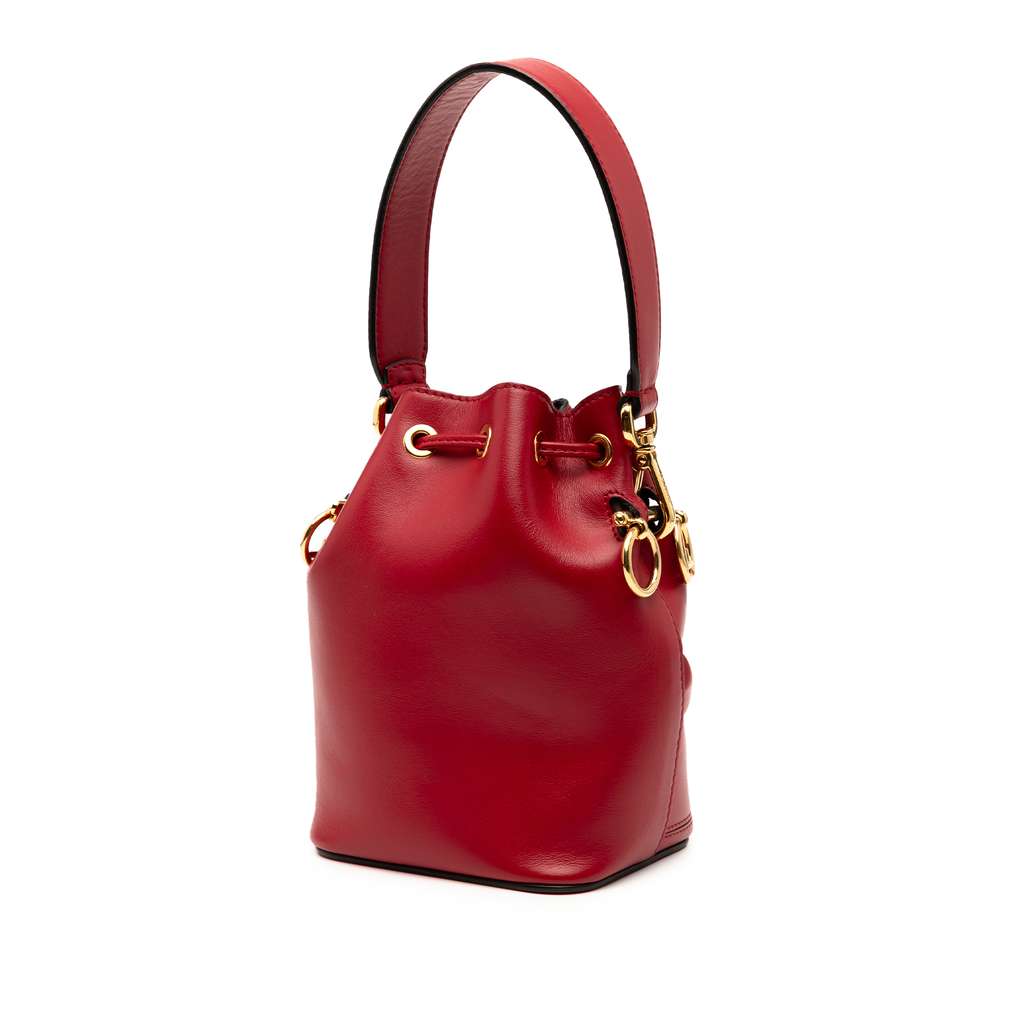 Fendi Mini Leather Mon Tresor Bucket Bag - Back view