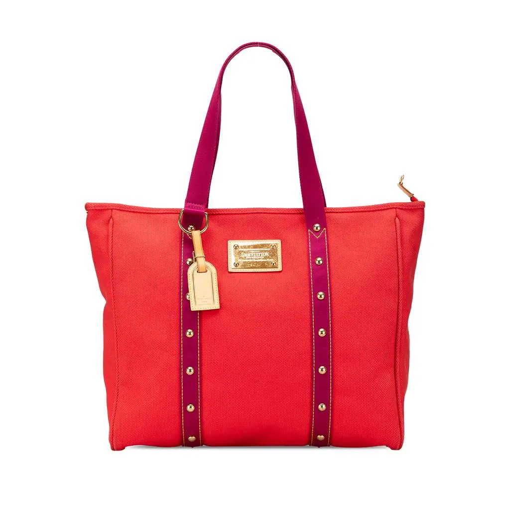 Louis Vuitton Antigua Cabas GM Red Canvas Good - Front View