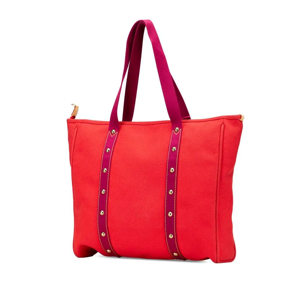 Louis Vuitton Antigua Cabas GM Red Canvas Good - Back View