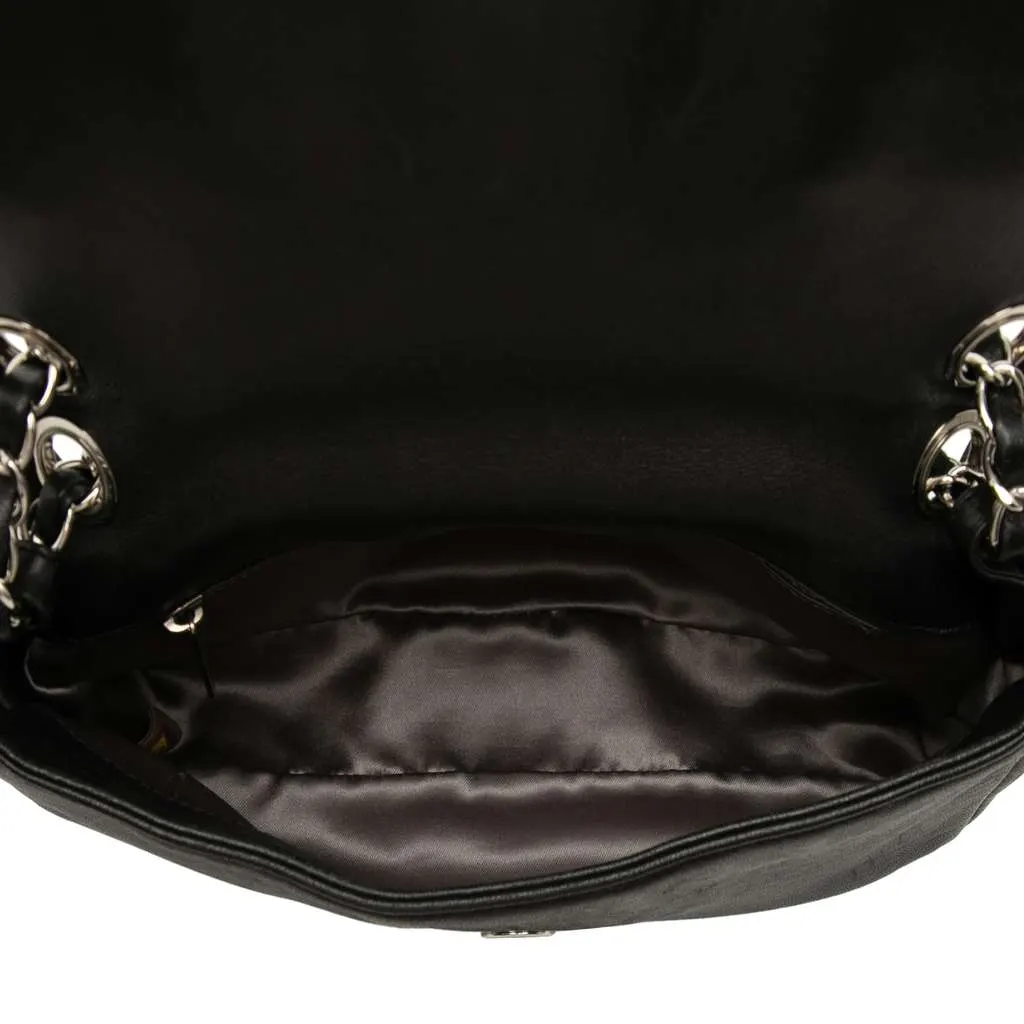 Chanel Lambskin Pearl Obsession Flap Black Leather Good - Model View