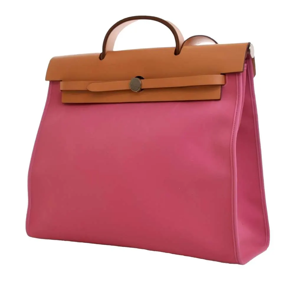 Hermès Toile Herbag Zip 39 Pink Canvas Very good - Inside View
