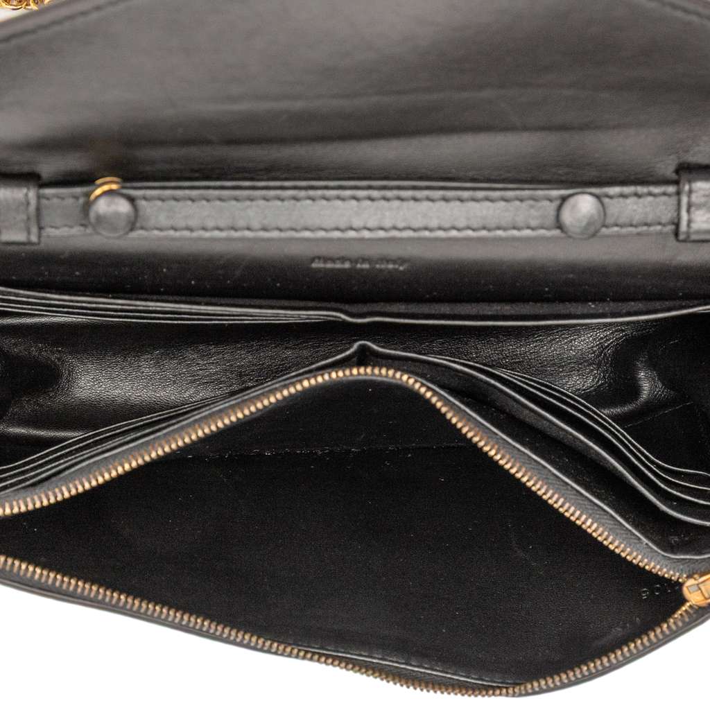 Celine Tricolor Leather Pocket Envelope Wallet On Chain - 4