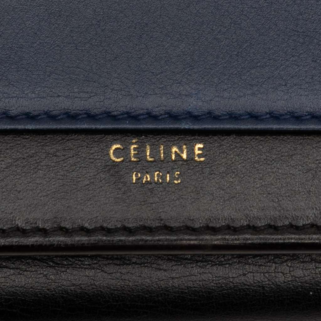 Celine Tricolor Leather Pocket Envelope Wallet On Chain - Side view