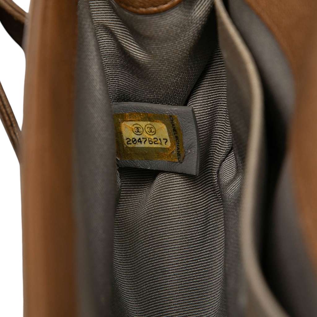 Chanel Small Quilted Metallic Lambskin Interwoven CC Boy Flap - Detail 1