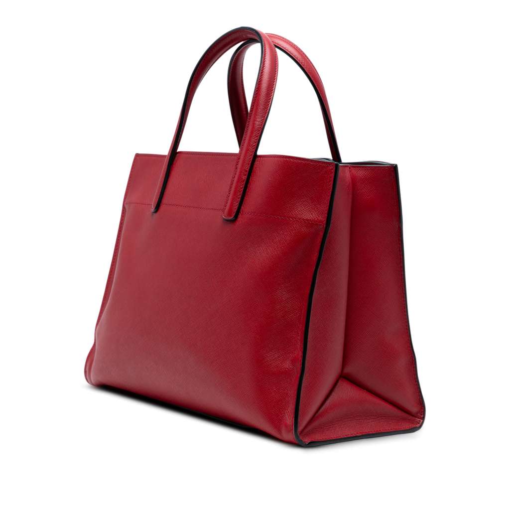 Prada Saffiano Soft Triple Pocket Tote - Back view